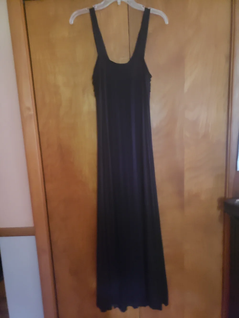 Soprano Black Maxi Dress with Beaded Scoop Neck